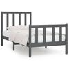 vidaXL Bedframe massief hout grijs 90x200 cm