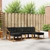 vidaXL Buiten bankenset met kussen 6 pcs Natuurlijk en Zwart