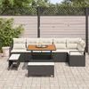 vidaXL Tuin Sofa Set met kussen 9 pcs Zwart Poly riet