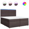 vidaXL Boxspring met matras stof donkerbruin 200x200 cm