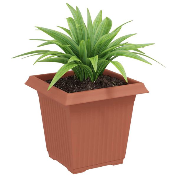 vidaXL Vierkante Bloempot 24 pcs Baksteenrood 16 x 16 x 14 cm