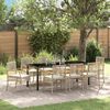 vidaXL Tuin Eetset 9 pcs Beige poly rattan