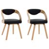 vidaXL Eetkamerstoelen 2 st gebogen hout en kunstleer