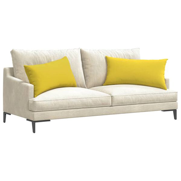 vidaXL Sofa Kussens 2 stuks Lichtgeel 80 x 40 cm Stof