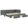 vidaXL Slaapbank met onderschuifbed lades 100x190 cm stof donkergrijs