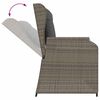 vidaXL 3-delige Loungeset met kussens poly rattan grijs