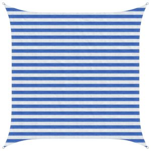 vidaXL Zonneschaduwzeil Blauw en Wit 2,5 x 2,5 m HDPE