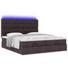 vidaXL Ottoman bed met matrassen en LED's 180x200cm stof donkerbruin