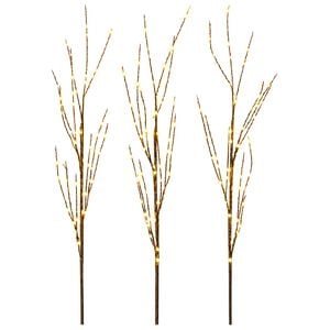 vidaXL Kersttak met ledverlichting 3 st Bruin 62 cm Staal 165 LED's