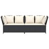 vidaXL Tuinbank met kussens poly rattan zwart