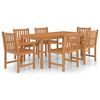 vidaXL 7-delige tuinset 180x90 cm massief teakhout