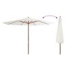 vidaXL Parasol met houten paal 350 cm zandwit