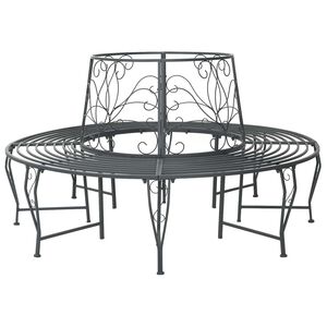 vidaXL Boom bank 8-Aantal zitplaatsen &Oslash; 160 x 89 cm Staal Zilvergrijs