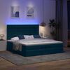vidaXL Bed poef met matrassen en leds 200x200 cm fluweel donkerblauw