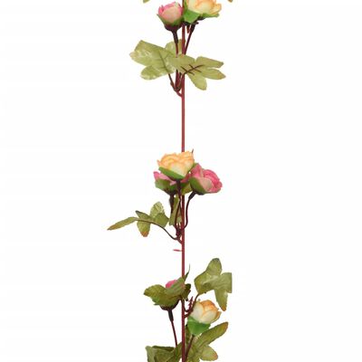 vidaXL Kunstbloemslingers 6 st 215 cm roze