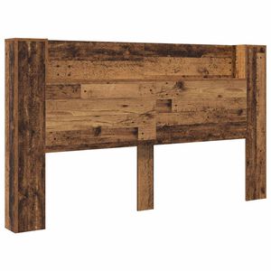 vidaXL Hoofdbord Kast met LED met plank Oudhout 180 x 16,5 x 103,5 cm