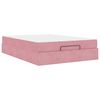 vidaXL Bedframe met matras 2 st Roze Fluweel