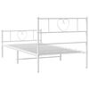 vidaXL Bedframe met hoofd- en voeteneinde metaal wit 107x203 cm