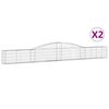 vidaXL Schanskorven 2 st gewelfd 400x30x40/60 cm ijzer