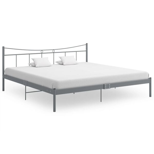 vidaXL Bedframe metaal grijs 180x200 cm