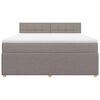 vidaXL Boxspring met matras stof taupe 180x200 cm