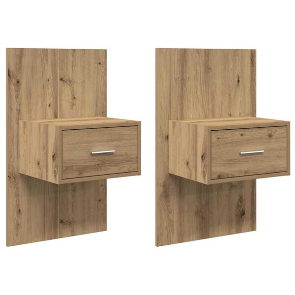 vidaXL Nachtkastje 2 pcs Artisan Eiken 50 x 32,5 x 80cm Bewerkt hout