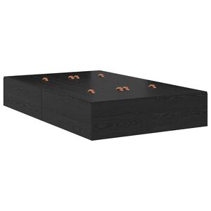 vidaXL Opbergbedframe met opslag Zwart Eiken 120 x 200 cm Bewerkt hout