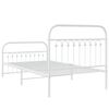 vidaXL Bedframe met hoofd- en voeteneinde metaal wit 100x190 cm