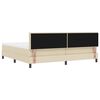 vidaXL Boxspring bed met matras met hoofdeinde Cr&egrave;me 200 x 200 cm Stof