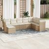 vidaXL 8-delige Loungeset met kussens poly rattan beige