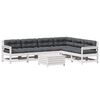 vidaXL 7-delige Loungeset met kussens massief grenenhout wit