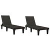 vidaXL Ligbedden 2 st 155x58x83 cm polypropeen zwart