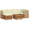 vidaXL Sofa-Sets 7 pcs Natuurlijk en Cr&egrave;me Massief Acaciahout