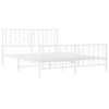 vidaXL Bedframe met hoofd- en voeteneinde metaal wit 150x200 cm