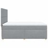 vidaXL Boxspring met matras stof lichtgrijs 140x190 cm