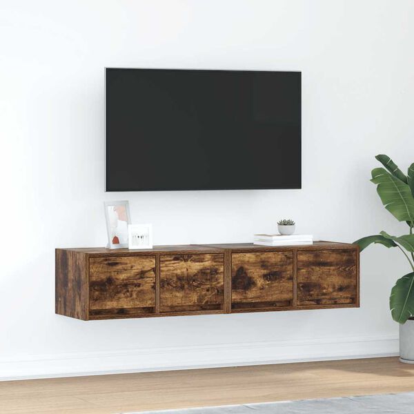 vidaXL Tv-meubelen 2 st 60x31x25,5 cm bewerkt hout gerookt eikenkleur