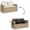 vidaXL Tuinbankenset met kussen 10 pcs Beige en Cr&egrave;me poly rattan