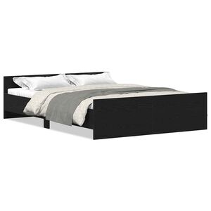 vidaXL Bedframe zonder matras 140x200 cm bewerkt hout zwart eikenkleur