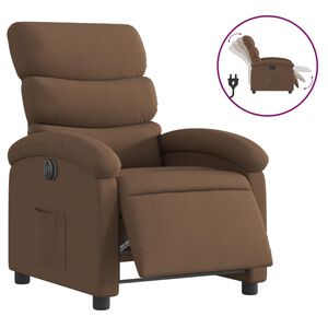 vidaXL Fauteuil verstelbaar elektrisch stof bruin