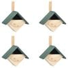 vidaXL Vogelhuisjes 4 st 24x16x30 cm vurenhout