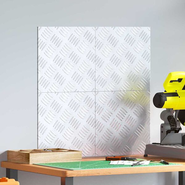 vidaXL Trap Tread Vierkant 4 pcs Zilver 30 x 30 cm Aluminium