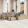 vidaXL Tuin Sofa Set 13 pcs Beige en Licht Grijs poly rattan