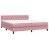vidaXL Boxspring met matras en LED fluweel roze 180x210 cm