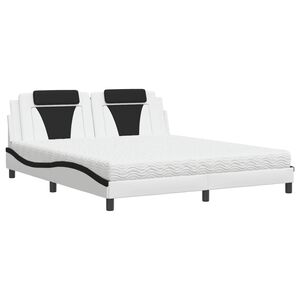 vidaXL Bed "Viana" met matras kunstleer wit en zwart 180x200 cm