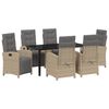 vidaXL Tuin eettafelset 7 st Beige poly rattan