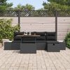 vidaXL Tuin Sofa Set 6 pcs Zwart poly rattan