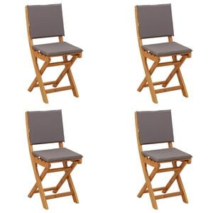 vidaXL Bistrostoelen voor buiten 4 st Donkergrijs Massief Acaciahout