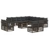 vidaXL Tuinbankenset 14 st Zwart poly rattan