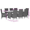 vidaXL 9-delige Tuinset met kussens poly rattan beige