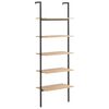 vidaXL Ladderrek met 5 schappen 64x35x185 cm lichtbruin en zwart